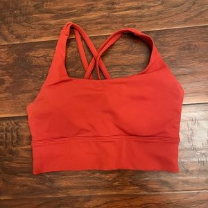 Lululemon energy bra long line cayenne size 4